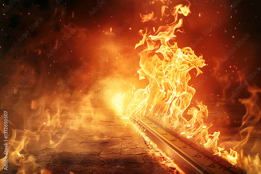 temperature animation, an overheated thermometer with the top exploding ...