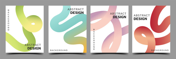Wall Mural - abstract colorful line background vector template collection. usable for social media feed, cover, p