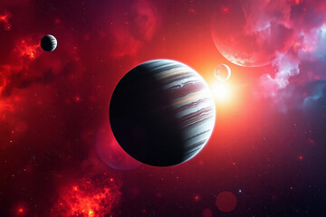 Wall Mural - unveiling mesmerizing spectacle of a celestial body being struck by a celestial crater, this awe-ins
