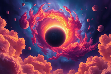 Wall Mural - wonder and exploration, portraying an imaginative depiction of an alien space environment. the brigh