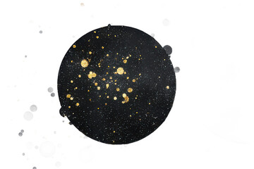 Poster - a black and white abstract design with circular patterns