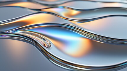 Wall Mural - wavy, reflective surface shows vibrant colors with a smooth texture