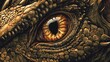 © Abdul - Close up vector of a dinosaur's eye with intricate details and a mysterious gaze