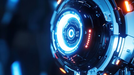 Poster - Futuristic Technology: Close-up of a Glowing Sphere