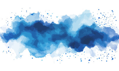 Poster - Abstract Blue Watercolor Stain on Transparent Background Minimalist Vector Art