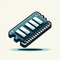 abstract RAM stick, random access memory on white background, logo, icon for pc repair service 