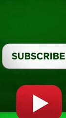 Aufkleber - Green screen animation of social media interaction with thumbs up, play button, and subscribe prompt