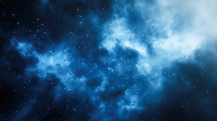 Wall Mural - Mysterious blue cosmic nebula with stars and light effects