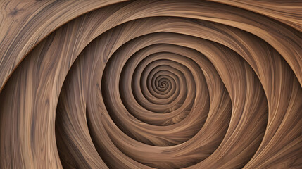 Poster - Abstract Swirling Wooden Texture with Spiral Pattern and Depth