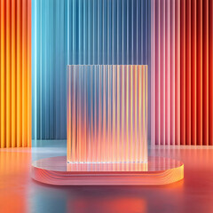 Poster - Abstract Display With Colorful Lighting and Geometric Elements