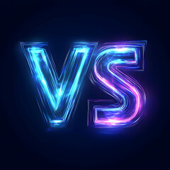 Poster - Vibrant Neon VS Text Design for Competition or Duel Theme