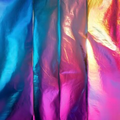 Poster - vibrant metallic abstract: captivating close-up of textured metallic surface with iridescent color p
