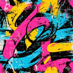 Poster - abstract graffiti splatter: a vibrant and chaotic abstract art piece with graffiti-style splashes of