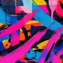 Poster - abstract brushstrokes of vibrant colors. a chaotic yet harmonious dance of color.