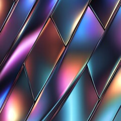 Poster - chromatic abstraction: an abstract, vibrant image of metallic textures, showcasing the beauty of col