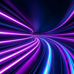 Poster - Abstract Light Trails in Purple and Blue Vibrant Background