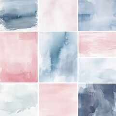Poster - watercolor palette: an abstract arrangement of watercolor textures in a serene and harmonious palett