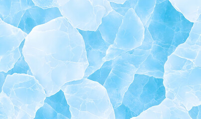 Poster - Ice Texture Background with Light Blue Color and Clear Crystals