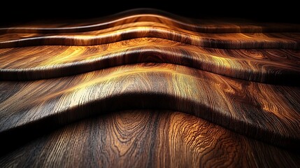 Abstract Dark Brown Wood Texture with Golden Highlights