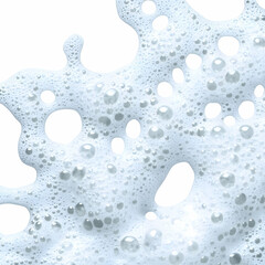 Poster - Close-Up View of White Foam with Bubbles on a White Background