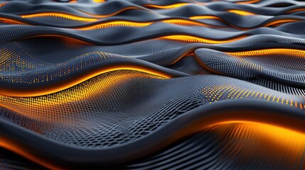Poster - Abstract Waves of Data: A 3D Render of Network Data Flow