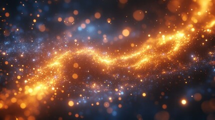 Wall Mural - abstract swirling particles, dark backdrop