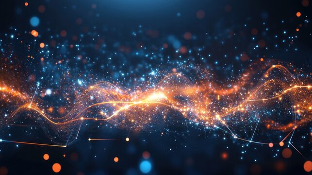 Abstract Digital Wave: A Symphony of Light and Data