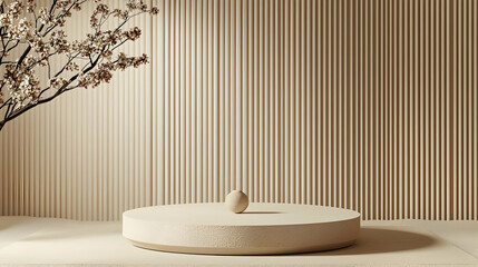 Poster - Minimalistic Display with Soft Tones and Natural Elements in Design