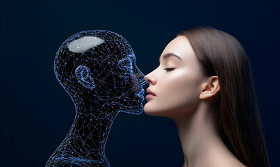 Poster - Close Interaction Between Human and Futuristic Digital Avatar