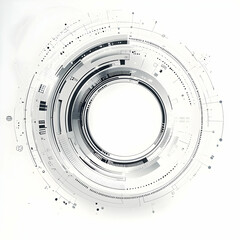 Poster - Abstract Geometric Circle with Technical Elements and Lines