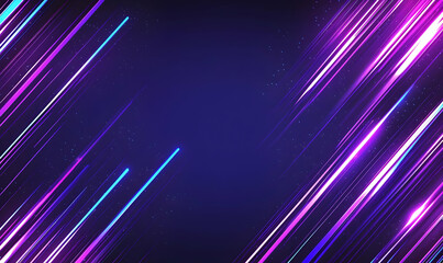 Poster - Vibrant Light Trails in Purple and Blue Against a Dark Background