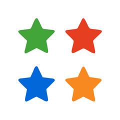 Poster - colorful star-shaped icons, four in number, each a vibrant hue. vector bundle collection illustration