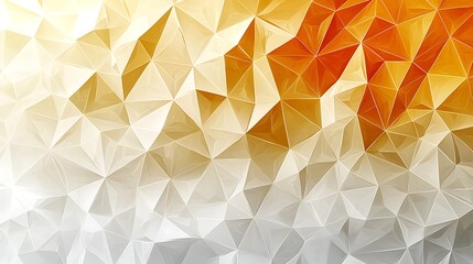 Poster - Abstract Geometric Background Orange Gold White Triangles Texture Design