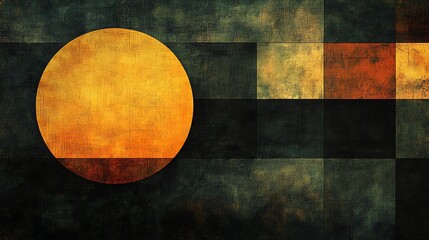 Poster - Abstract Golden Circle Dark Square Background Texture Design
