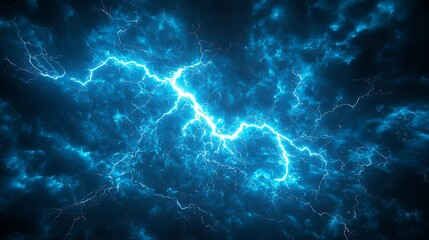 Leinwandbilder - Blue Lightning Energy Power Abstract Background