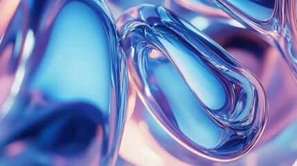 Poster - A captivating 3D animation featuring rotating glass shapes against a light background, rendered in high-definition 4K.
