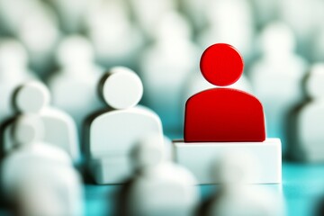 Fototapete - Exploring layers of people icons in a virtual network for enhanced hr recruitment strategies
