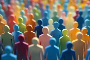 Fototapete - Exploring layers of people icons in a virtual network for enhanced hr recruitment strategies