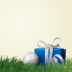 Wall Mural - christmas beautiful gift box with ribbon