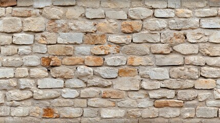 Fototapete - Brick wall with a brown and white color. The wall is made of bricks and has a rough texture
