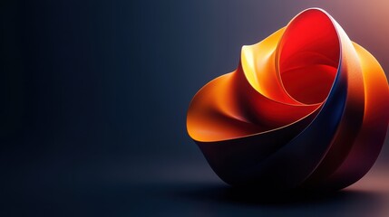 Poster - An abstract colorful shape stands out against a minimalist background, rendered in three dimensions.