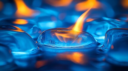 Poster - Fire and Ice Cubes Abstract Background Design Image