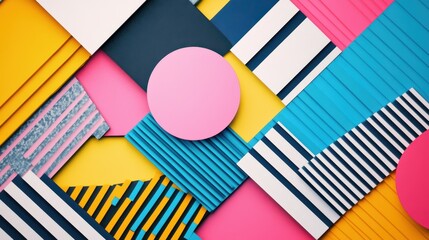Fototapete - An abstract geometric composition featuring 3D-rendered blocks set against a black background.