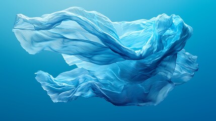 Poster - Flowing Blue Fabric Underwater Abstract Texture Background