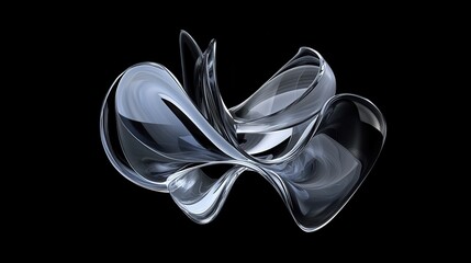 Fototapete - An abstract glass shape rendered against a dark background, creating a striking contrast.