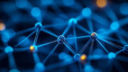 Aufkleber - Glowing Network Nodes Abstract Technology Background