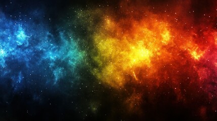 Wall Mural - cosmic nebula fiery and icy clouds collide in space