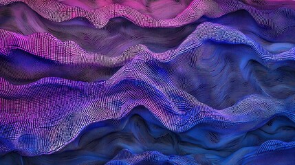 Poster - Abstract Digital Waveform:  Neon Hues and Textured Flow