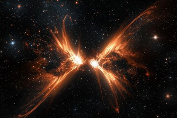 Wall Mural - Two colossal stars collide in the vastness of outer space.