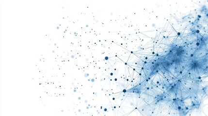 Aufkleber - A digital abstract design featuring blue dots and lines, isolated on a white background.